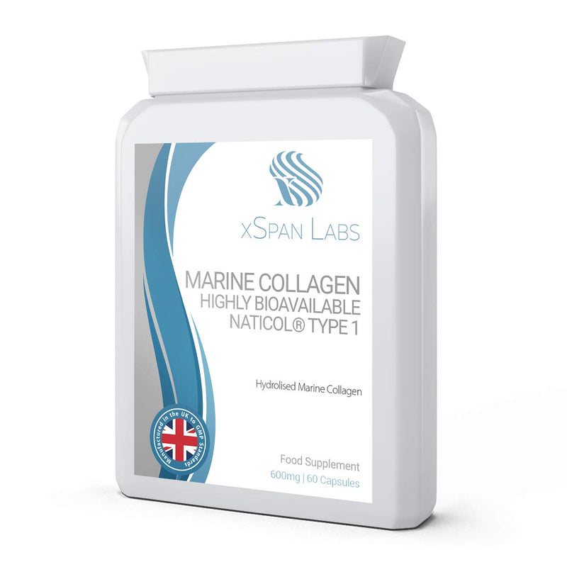 [Australia] - Marine Collagen 600mg 60 Capsules - Highly Bioavailable Naticol� Type 1 Produced by enzymatic hydrolysis ensuring The Highest Levels of oligopeptides with Maximum Purity 