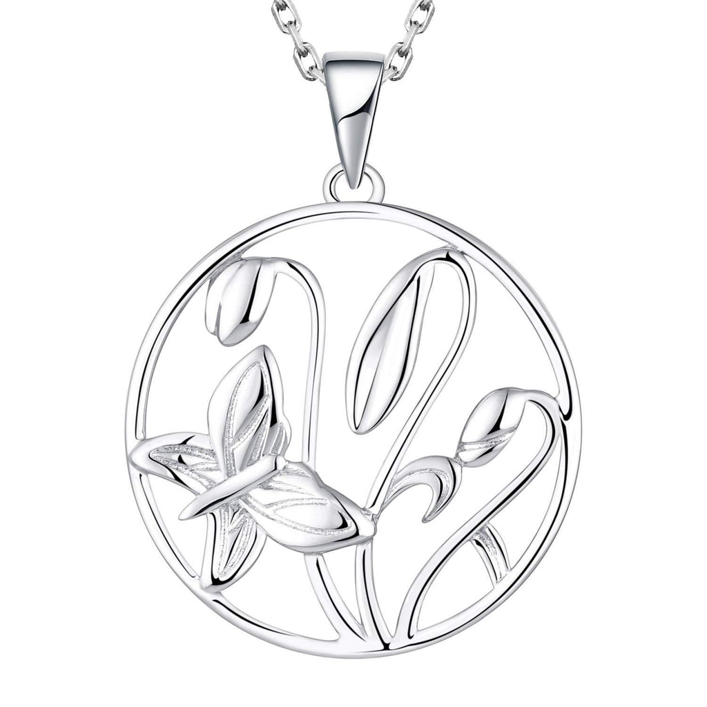 [Australia] - Starchenie Women Necklace 925 Sterling Silver White Gold Necklace Jewelry Gifts for Women Butterfly 2 