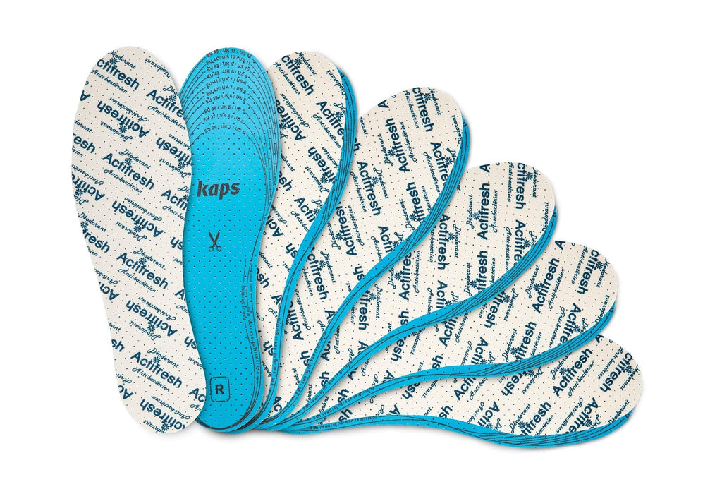 [Australia] - 6 Pair Pack Set Actifresh Hygienic Shoe Insoles with Swiss Antibacterial Technology by Sanitized | Made in Europe | Cut to fit | Kaps 