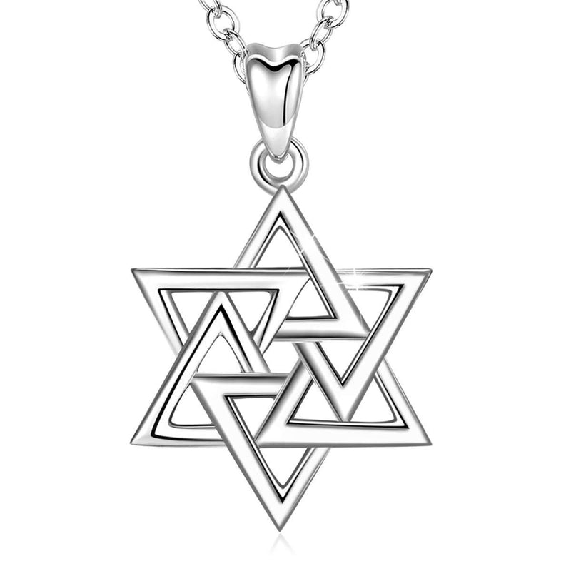 [Australia] - AEONSLOVE Star of David Necklace Sterling Silver Star Hexagram Pendant Jewish Jewellery Gifts For Women A: David of Star Necklace 