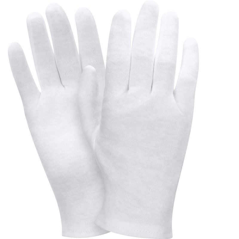 [Australia] - 2 Pairs White Cotton Gloves Moisturizing Gloves Soft Elastic Skincare Glove Working Gloves for Women Dry Hands Jewelry Inspection and More, One Size Fits Most 