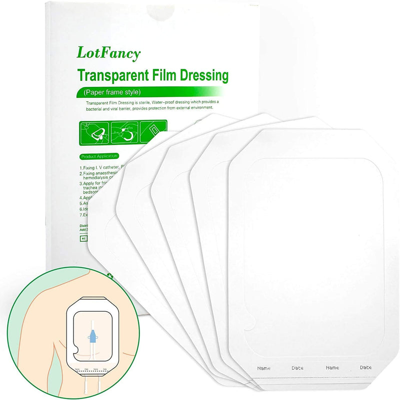 [Australia] - LotFancy Waterproof Dressings for Wounds Transparent Clear Invisible Adhesive Large Plasters Breathable Film Dressing, 10PCS, 15x20 cm 10 