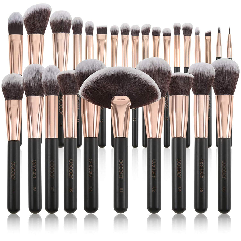 [Australia] - Docolor Makeup Brushes 28 Piece Professional Makeup Brush Set Premium Cosmetics Brushes Synthetic Kabuki Foundation Brush Blending Face Liquid Powder Cream Blush Concealers Eye Shadows Make Up Brushes 28 Piece Premium 