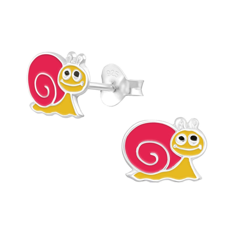 [Australia] - The Rose & Silver Company Women 925 Sterling Silver Pink Yellow Black Snail Stud Earrings 