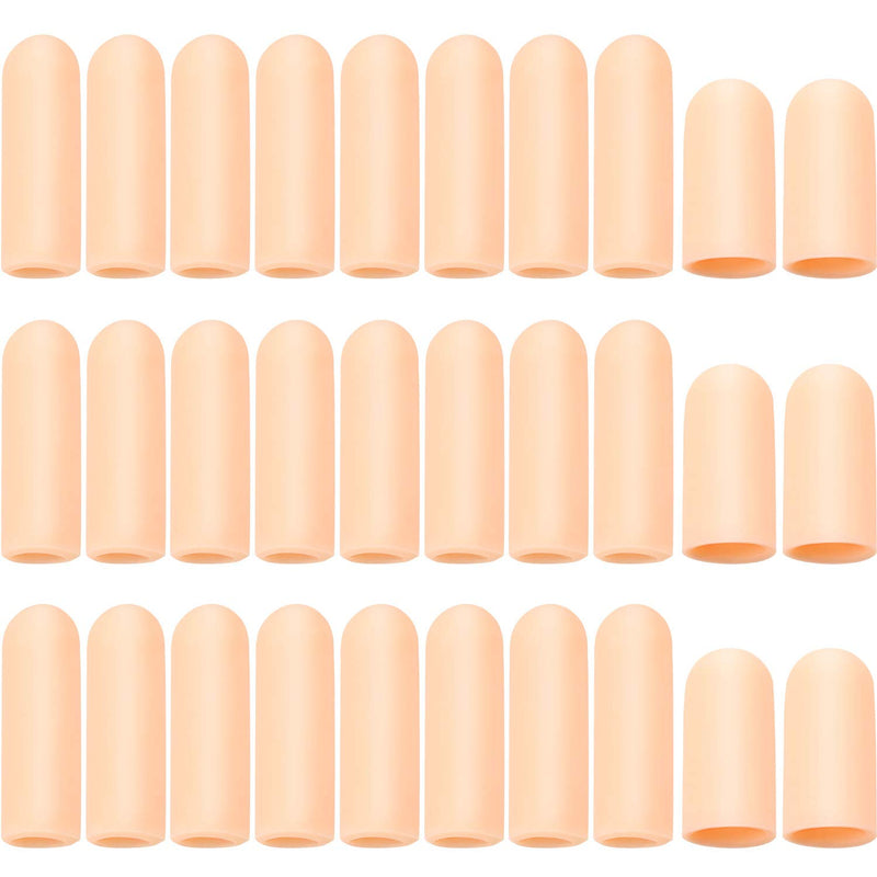 [Australia] - 30 Pieces Gel Finger Protector Finger Cots Silicone Finger Cover Cap Gel Finger Sleeves Finger Support for Finger Cracking, Finger Trigger (Apricot) Apricot 