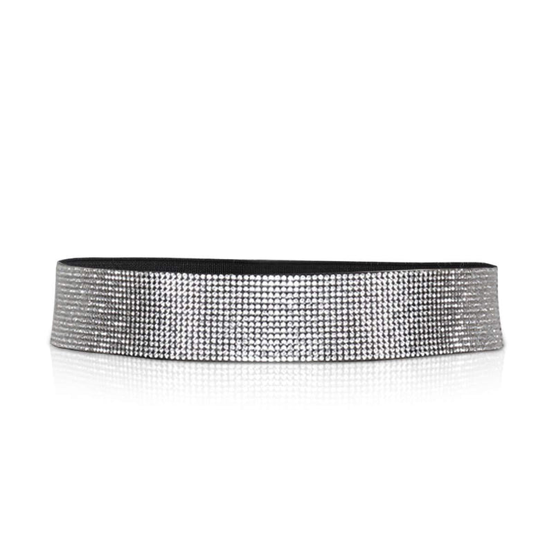 [Australia] - LumiSyne Fashion Leather Elastic Waist Belt For Women Shinny Diamond Rhinestone Decorated Stretch Cinch Belt Dresses Belt Slim Diamond 