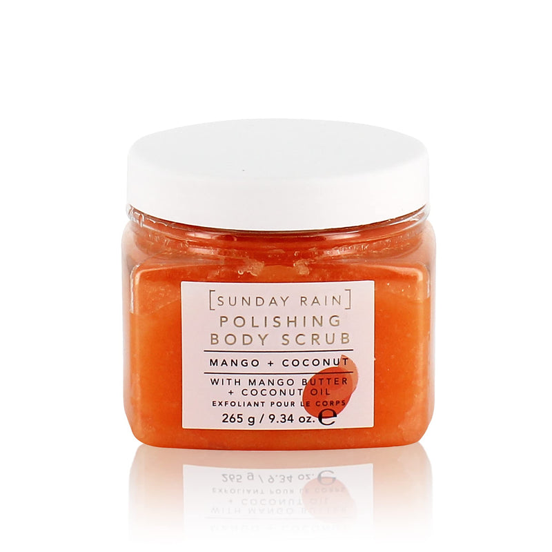 [Australia] - Sunday Rain Polishing Body Scrub for Extra Smooth & Soft Skin, Vegan and Cruelty-Free, Tropical Mango Butter and Coconut Oil, 265g Mango & Coconut 