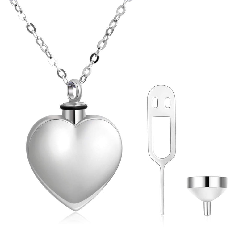 [Australia] - Engraved Always in My Heart Love Heart Urn Necklaces for Ashes, 925 Sterling Silver Cremation Jewelry Necklace Keepsake Memorial Pendant for Women Men Urn Necklace Without Engraved 