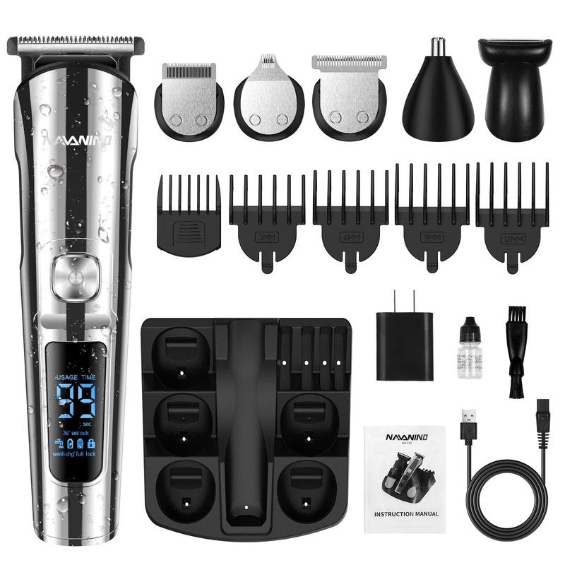 [Australia] - NAVANINO Professional Hair Clippers, Rechargeable Cordless Clippers Hair Trimmer Beard Shaver Electric Haircut Kit Waterproof for Men and Family Use 