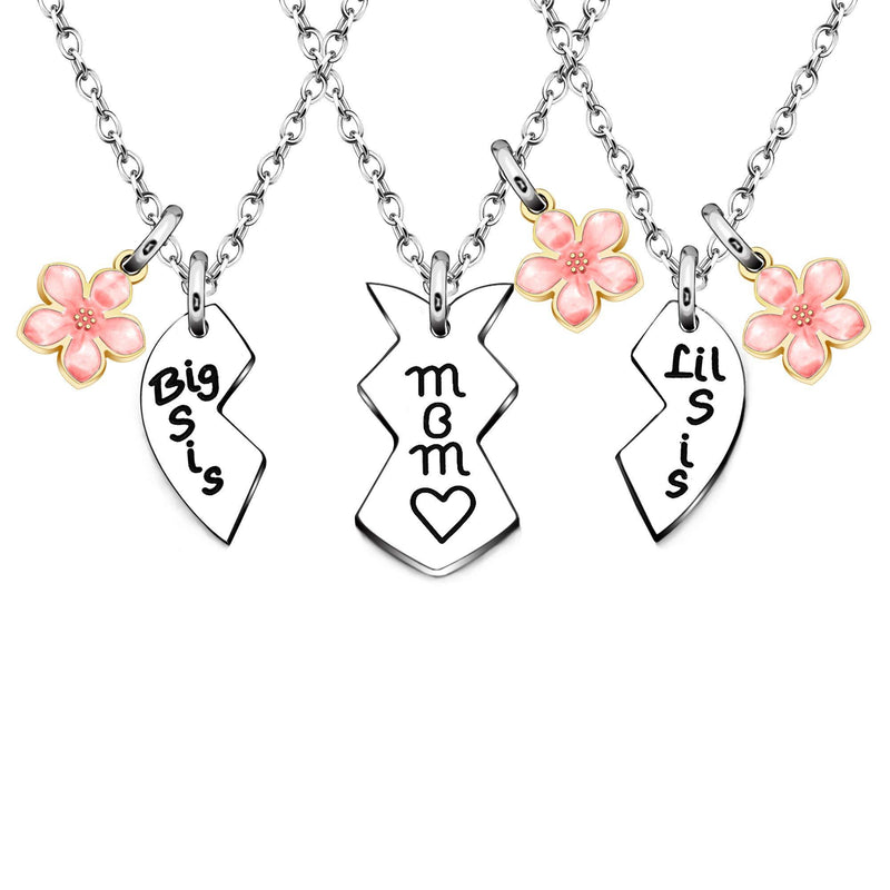 [Australia] - Maxforever 3pcs Pendant Necklaces Mother & Big, Little Sister Necklaces Gifts for Mum Daughter 