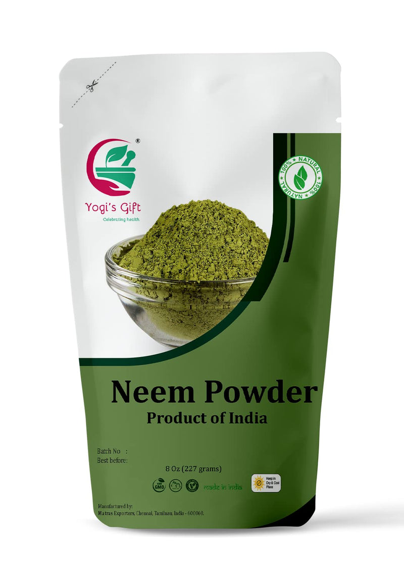 [Australia] - Organic NEEM Powder 250grams | Wild Crafted | Support Skin Health & Hair Growth | 100% Pure Neem Leaves Powder | Azadirachta Indica | by Yogi's Gift ® 