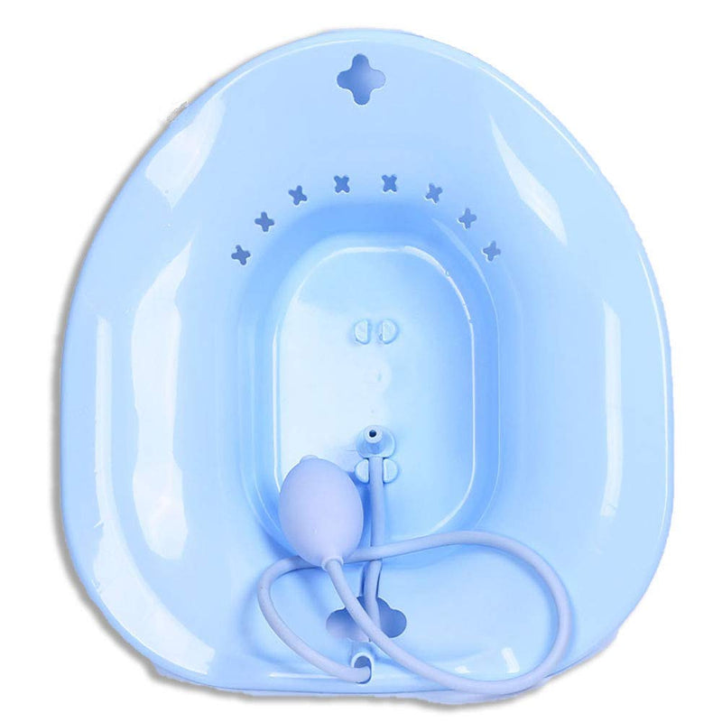 [Australia] - Sitz Bath for Toilet Hemorrhoids - MissZM, for Postpartum Pregnant-Women or Hemorrhoids, Non-Foldable Hangable Storage Large-Capacity Private Care Washing Anti-Overflow Toilet Seat(Blue with Flusher) Blue With Flusher 