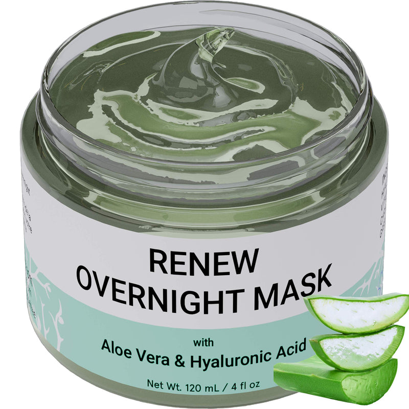 [Australia] - Renew Overnight Sleeping Facial Mask by Doppeltree with Aloe Vera & Hyaluronic Acid - Hydrating Face Mask for Night Time Skin Repair - Formulated in San Francisco 