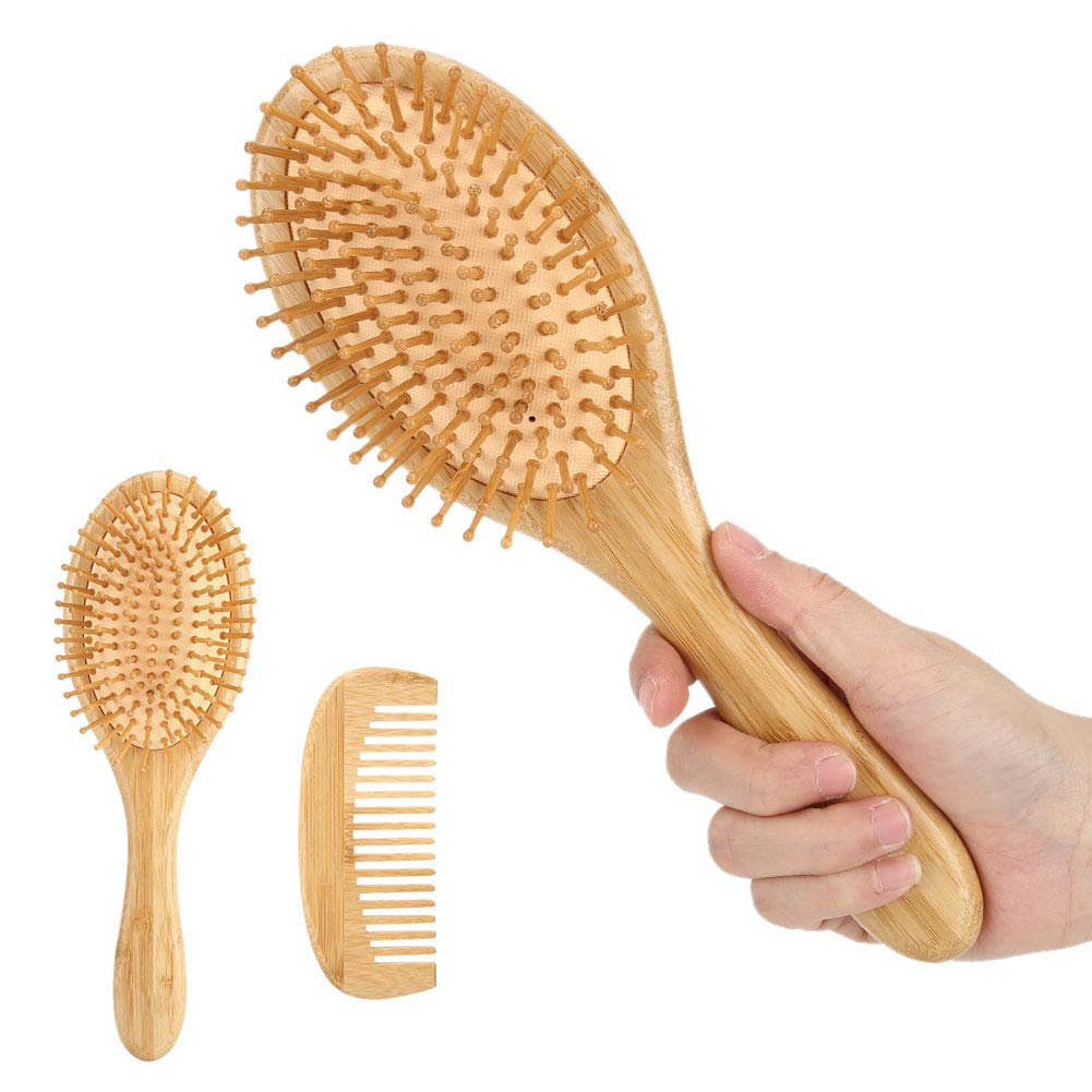 [Australia] - Comb Set, Anti-Static Air Cushion Bamboo Hair Comb Hair Scalp Massager For Women And Men Reduce Frizz And Massage Scalp (Set) 