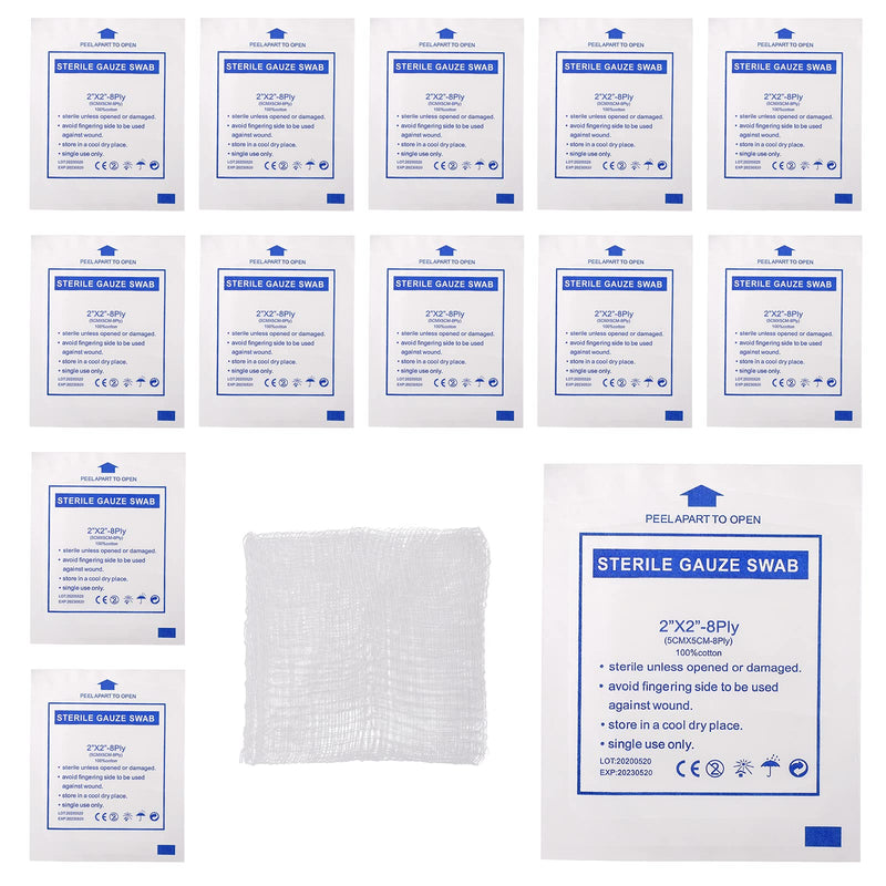 [Australia] - Exceart 30pcs Medical Gauze Pads Non Woven Gauze Sponge Non Stick Gauze Wipe Pads Wound Care Dressing Pads 