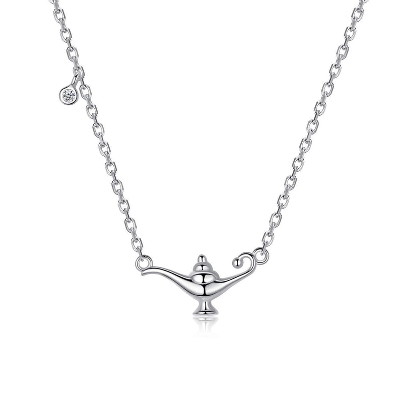[Australia] - VIKI LYNN 925 Sterling Silver Genie Lamp Pendant Necklace Magic Lamp Jewelry for Women Gifts 