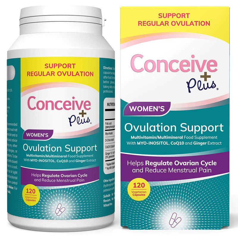 [Australia] - Conceive Plus Ovulation Support - Myo Inositol, CoQ10, Folic Acid Women Fertility Supplement - Female Hormone Balance & Ovarian Support PCOS Capsules - 120 Caps 