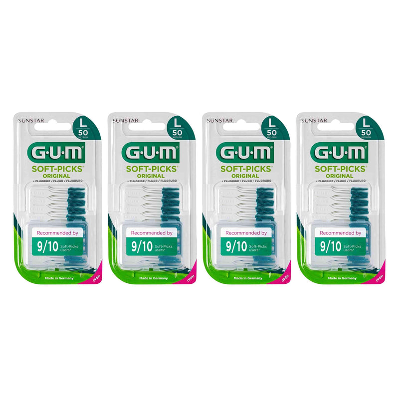 [Australia] - GUM Soft-Picks Original Large Interdental Cleaner / Easy and Gentle Cleaning of Interdental Spaces / Pleasant Application Feeling / Thorough Plaque Removal / 4 x 50 Pieces L 200.0 