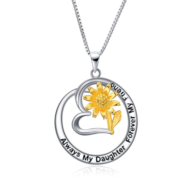 [Australia] - YFN Daughter Necklace Jewellery for My Daughter Sterling Silver Sunflower Necklaces for Women 