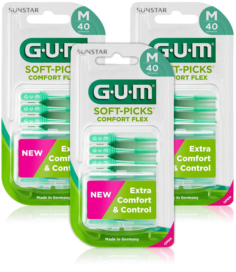 [Australia] - GUM Soft-Picks Comfort Flex Interdental Cleaner / Easy and Gentle Cleaning of The interdental Spaces / Pleasant to use / Flexible Grip Area (Medium, 3) M 120.0 