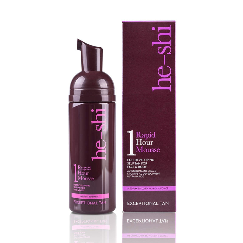 [Australia] - He-Shi Rapid 1 Hour Mousse Instant Self Tanning Mousse ‚Äì No Fake Tan Smell ‚Äì Quick Drying and No Streak Formula ‚Äì Natural Vegan Tan Containing Avocado Oil ‚Äì Body and Face Fake Tan (150ml) 150 ml (Pack of 1) 