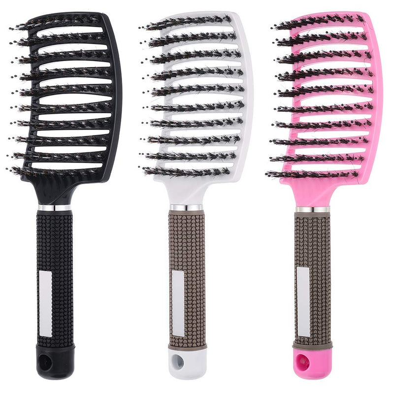 [Australia] - umorismo 3 Pack Hair Brush Vented Curved Brush Detangling Brush Hair Detangler Brush Styling Brush for Natural, Curly, Straight, Wet or Dry Hair 