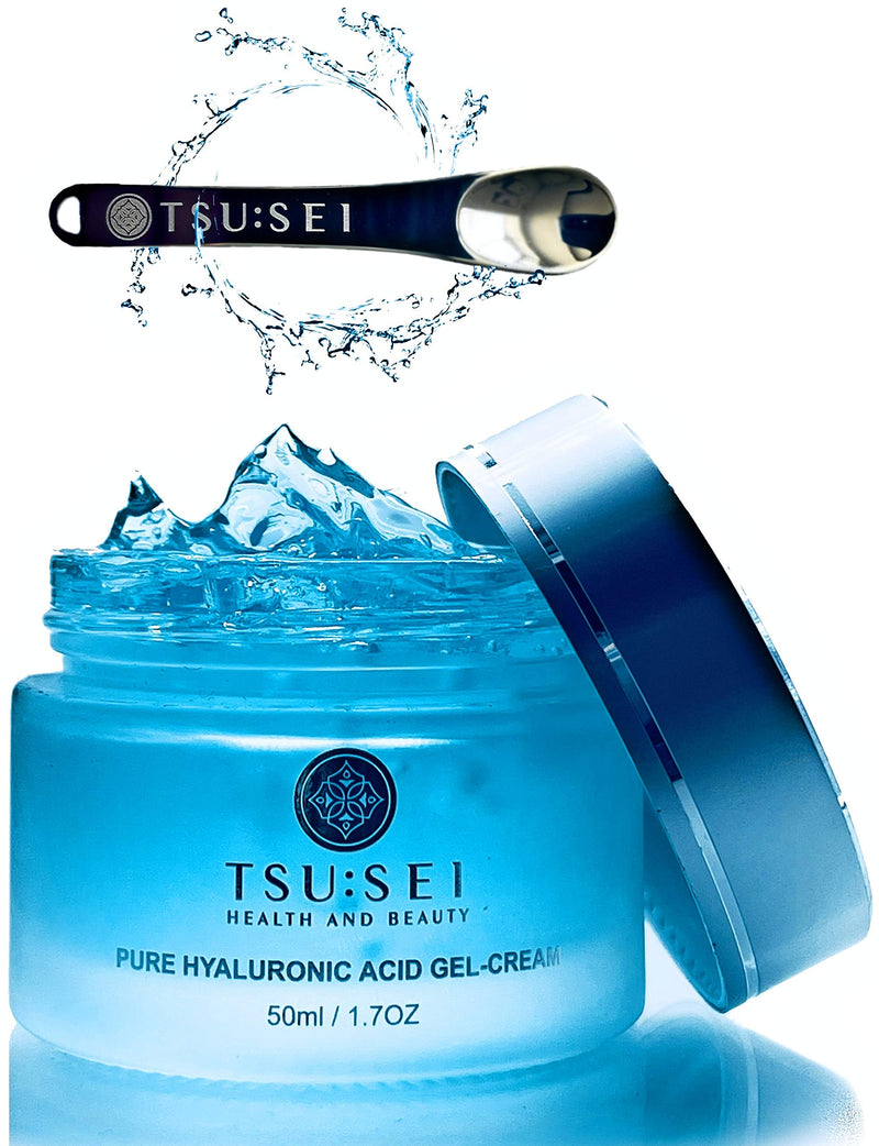 [Australia] - Organic Pure Hyaluronic Acid Gel Cream for Women by TSU:SEI. Hyaluronic Acid with 3 Different Weight Molecules. Anti Wrinkle, Anti Aging Face Moisturizer. 50ml. ALL NATURAL. Cruelty Free Skin Care. 