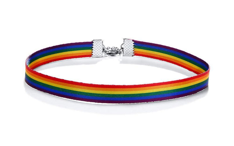 [Australia] - VNOX 1/2/3/4/5pcs Gay & Lesbian LGBT Pride Rainbow Chocker Necklace Pendent Rope Friendship Wristband Necklace Jewelry for Pride Parade 1pcs 