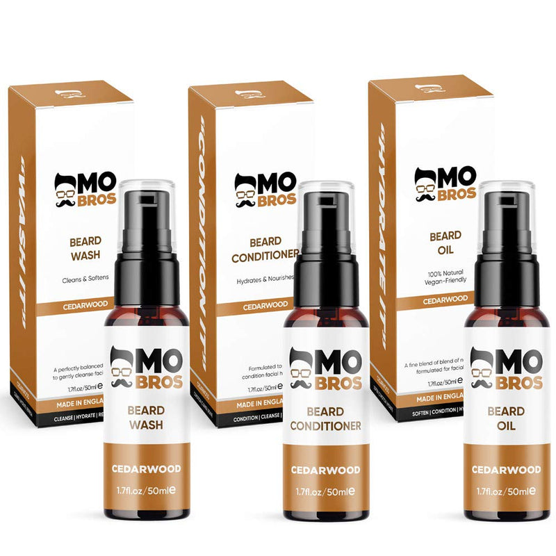 [Australia] - Beard Wash, Conditioner & Oil Pack | Cleanse | Soften Beards | Moisturise | 50ml (Cedarwood) Cedarwood 