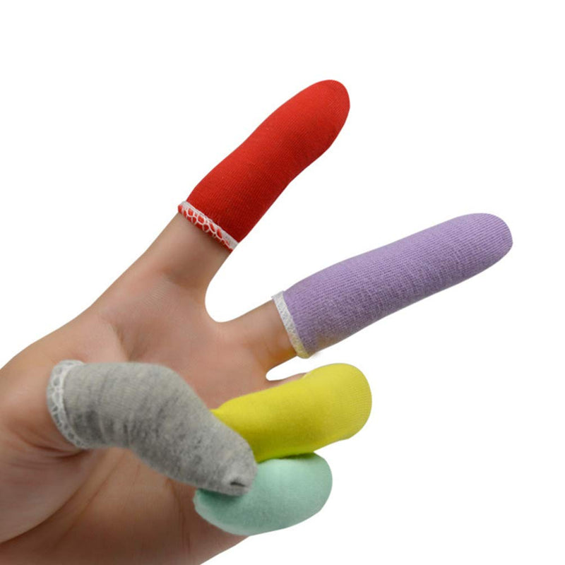 [Australia] - PRETYZOOM 50pcs Finger Cots Cotton Finger Guards Protective Fabric Finger Gloves Finger Protection Fingertip Cover Sleeves (Random Color) 