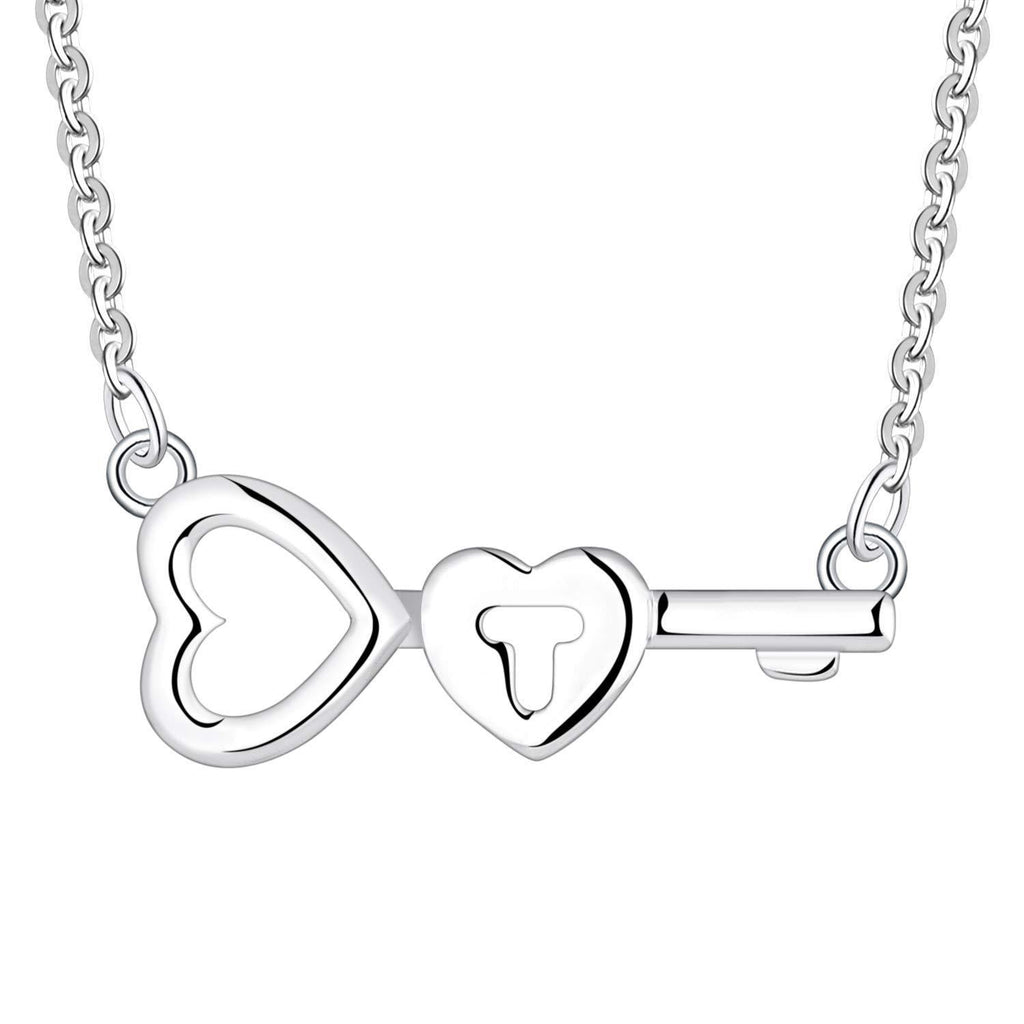 [Australia] - starchenie Heart Choker 925 Sterling Silver Key/Triple Heart Necklace for Women Heart Key 