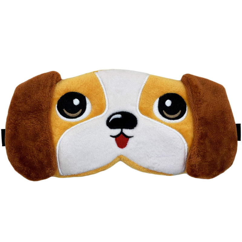 [Australia] - Fluffy Animal Eye Mask for Sleeping - (Beagle) Adjustable Strap Sleep Mask Beagle 