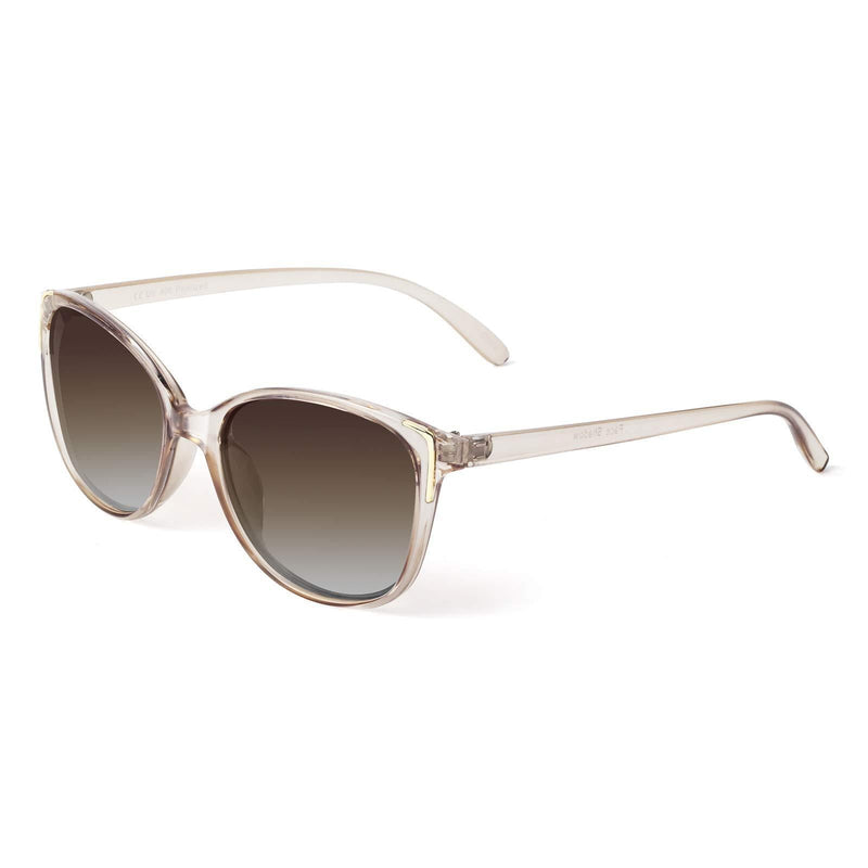 [Australia] - Face Shadow Cat Eye Sunglasses for Women Polarized Fashion Metal Decoration Ultralight UV400 Protection Champagne 