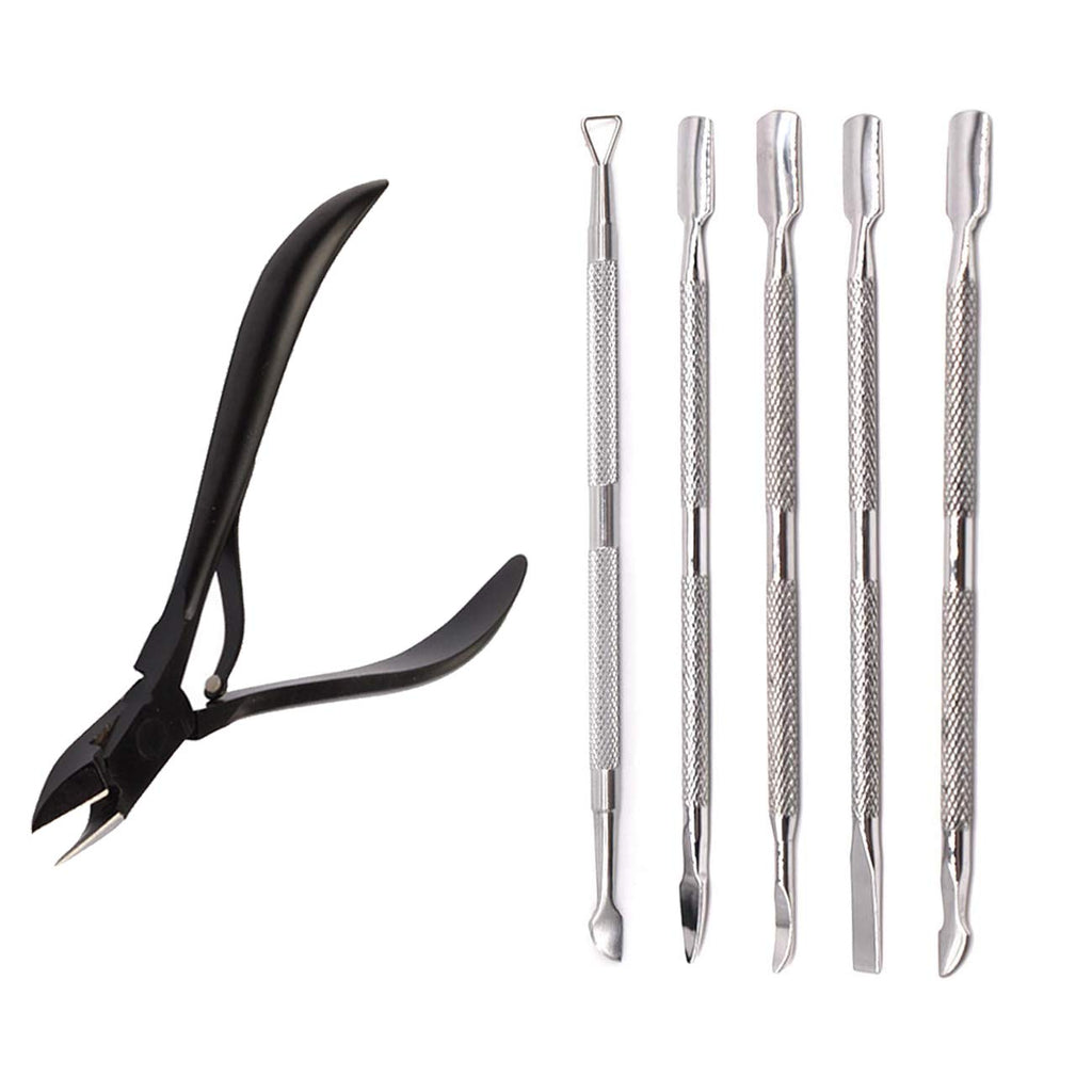 [Australia] - Yueser Cuticle Nippers Stainless Steel Cuticle Trimmer Kit with Cuticle Peeler and Double Ended Cuticle Pusher for Fingernails and Toenails Nail Tools Kit 