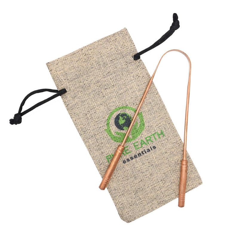 [Australia] - Pure Copper Tongue Scraper for Adults & Kids - Natural Tongue Cleaner for Bad Breath Treatment - Ayurvedic Tongue Scraper with Case by PURE EARTH essentials (1 Piece/Pack) 1 