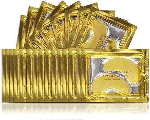 [Australia] - Crystal 24K Gold Powder Gel Collagen Eye Mask,Premium Anti Aging, Anti Wrinkle, Moisturiser for Under Eye Wrinkles, Remove Eye Bags, Under-eye, Dark Circles,Hydrating, Puffy Eyes 25 Pairs 60 Count (Pack of 1) 