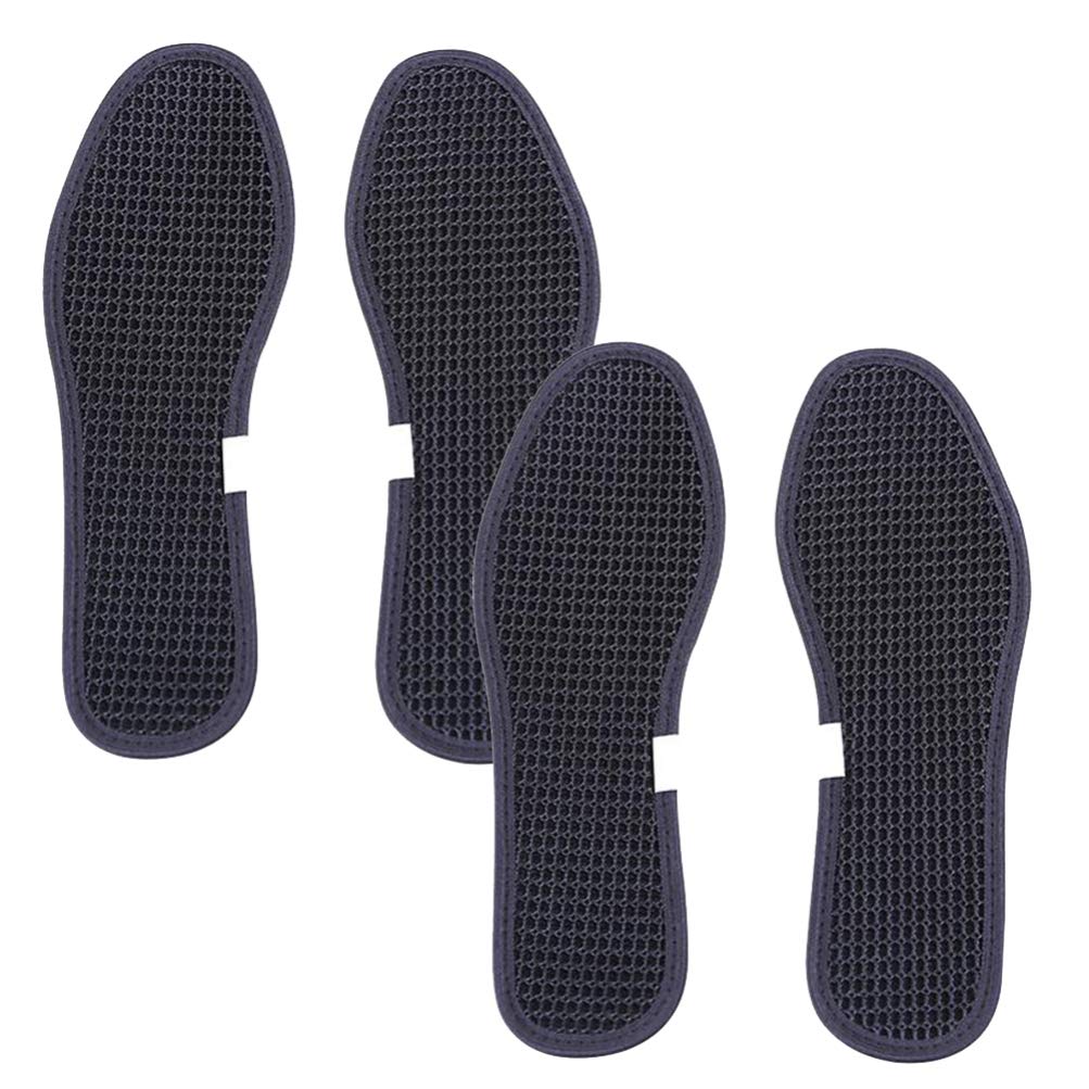 [Australia] - Healifty Bamboo Charcoal Shoe Insoles Mesh Insoles Sweat Absorbent Anti Odor Shoe Inserts Pads Deodorant for Men Women Sports Running Black 2 Pairs Size 41 25.5x5cm 