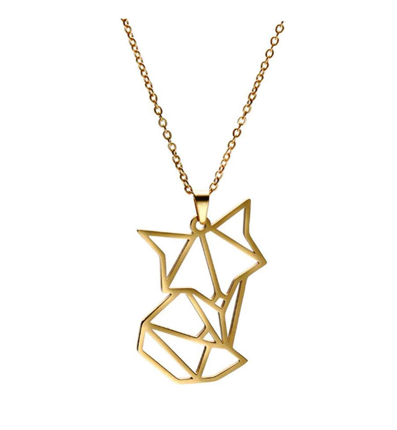 [Australia] - Fox Necklace Pendant and Chain, Gold Tone in an Organza Gift Bag 