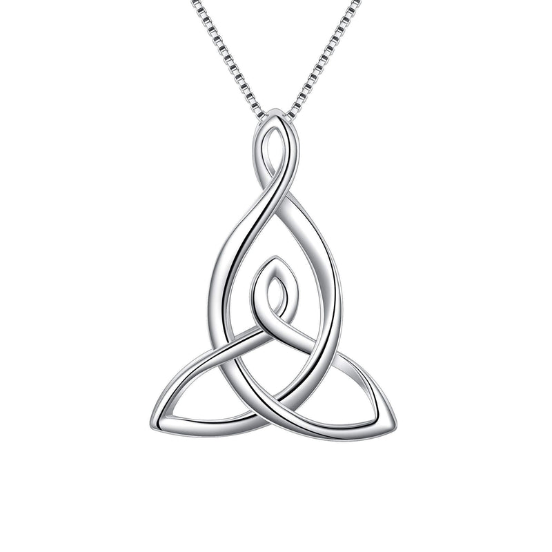 [Australia] - FANZE Women's 925 Sterling Silver Good Luck Irish Celtic Knot Triquetra Timeless Love Pendant Necklace 