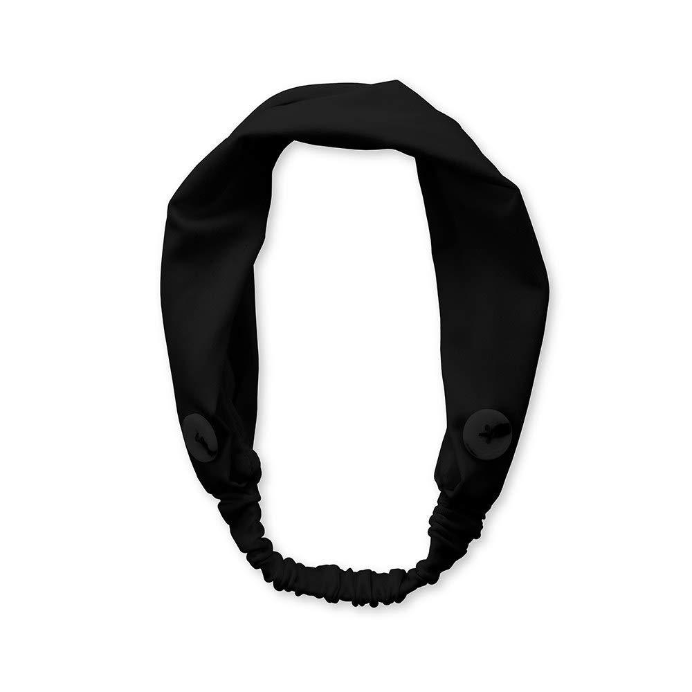 [Australia] - Weddingstar Adult Face Mask Headband Holder for Ear Relief - Black Adult Headband Black Headband 