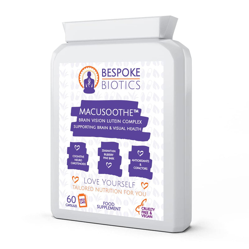 [Australia] - MACUSOOTHE Eye Complex Premium Vision Support, Eye Pressure, Age Related, Blue Light (from Smartphones) | Contains Zeaxanthin, Lutein, Bilberry & Pine Bark | UK Made | GMP Standards 
