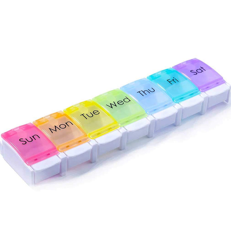 [Australia] - AidShunn Pill Boxes 7 Day Portable Storage Box Weekly Organizer to Hold Vitamins, Cod Liver Oil, Supplements and Medication for Travel Work 