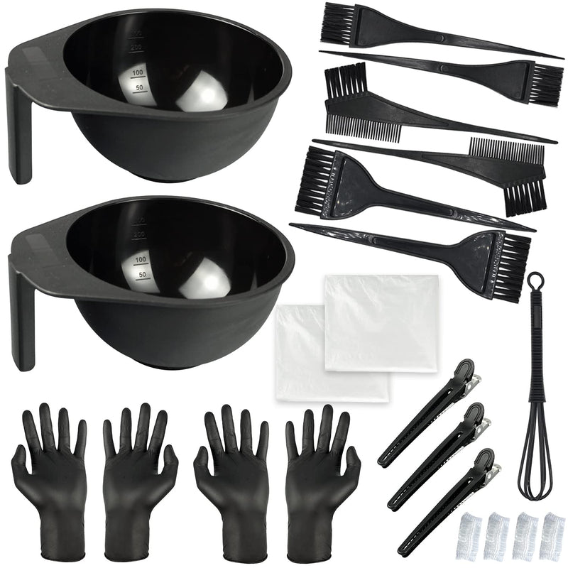 [Australia] - Mauts Hair Dye Coloring Set, Hair Tinting Comb and Mixing Brush Bowl,Ear Cover Mixing Spoon Hair Clips Gloves and Disposable shawl，DIY Salon. 