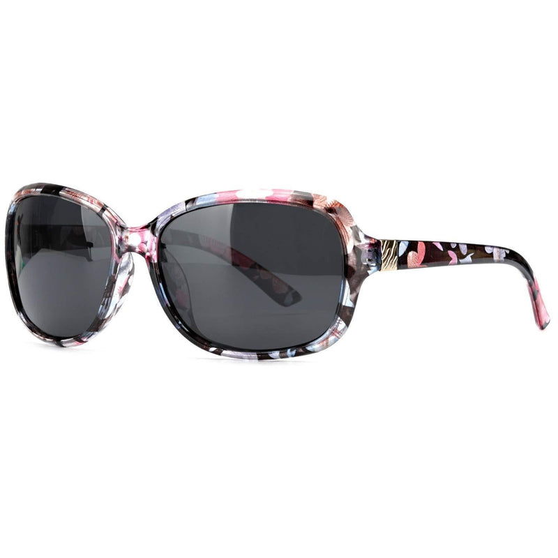 [Australia] - SIPHEW Oversized Polarized Sunglasses for Women, Classic Design Eyewear with 100% UV Protection Sun Glasses Oversized Sunglasses, Floral 