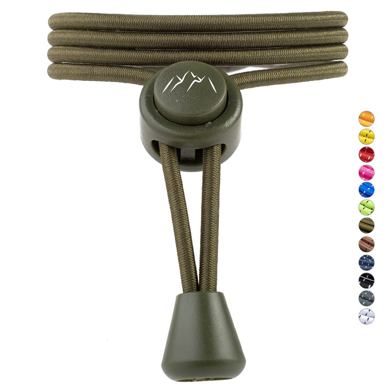 [Australia] - EVEREST FITNESS Elastic Laces Sports No Tie Shoe Laces Adjustable With Quick Release Fasteners For Kids, Adults, Running, Cycling & Exercise Army Green 