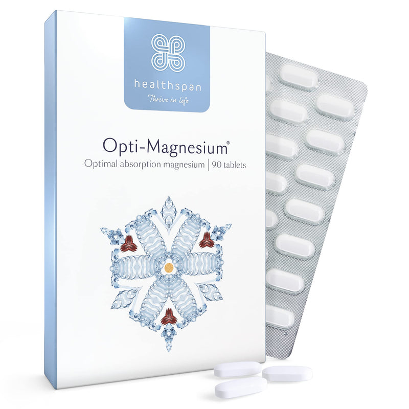 [Australia] - Healthspan Opti-Magnesium | 90 Tablets | for Bone & Muscle Support | Maintains Psychological Function and Nervous System | Easily Absorbed | Added Vitamin D3 | Inulin | Vegetarian 