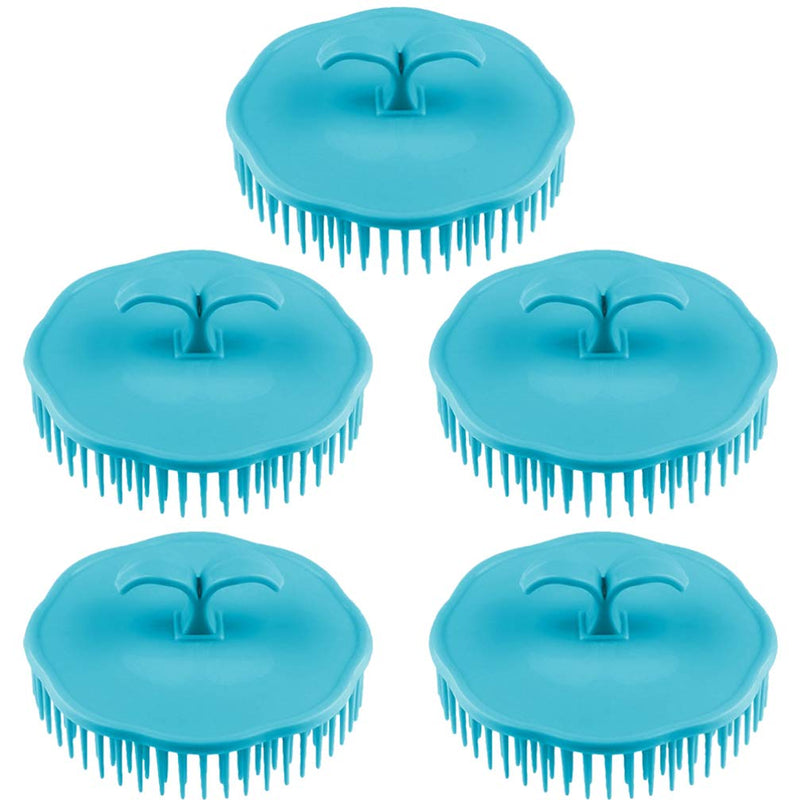 [Australia] - Beaupretty 5Pcs Plastic Hair Scalp Massager Shampoo Brush Round Head Scrubber Dandruff Combs Portable Hairdressing Shower Brush for Dorm Salon (Random Color) 