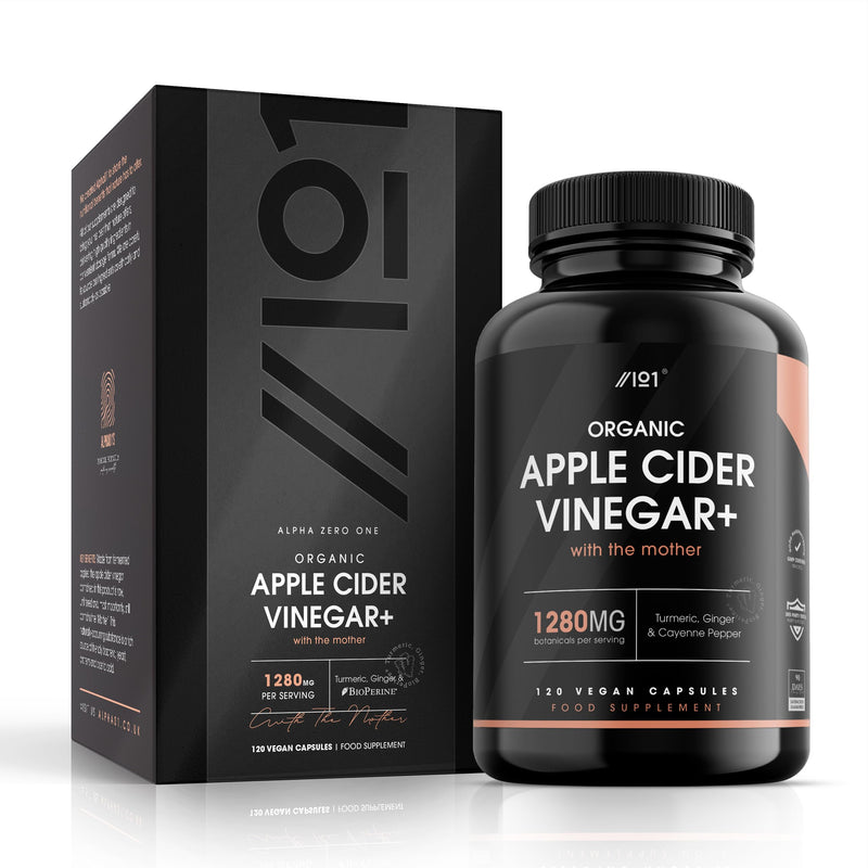 [Australia] - Organic Apple Cider Vinegar 1280mg - with Turmeric, Ginger & Cayenne Pepper - Raw Unfiltered with The Mother, Keto Diet, 120 Vegan Capsules 120 Count (Pack of 1) 