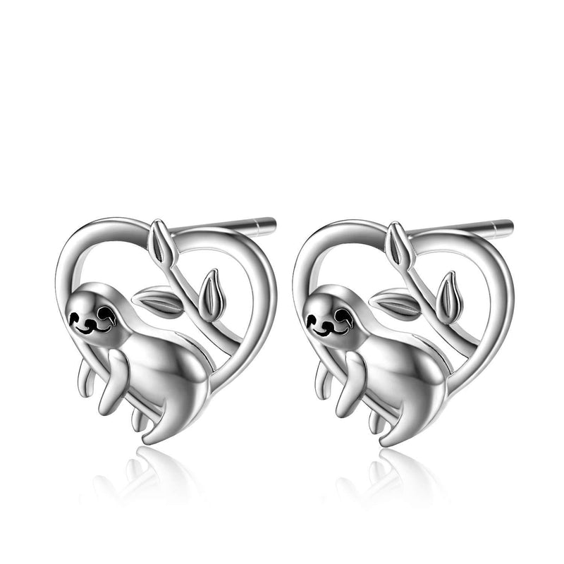 [Australia] - YFN Sterling Silver Sloth Stud Earrings Gifts for Women Girls Children Hypoallergenic 
