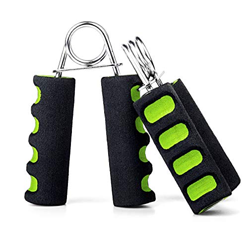 [Australia] - WooZuu 2 Pack Hand Grips Strengthener, Foam Hand Gripper Exerciser Finger Wrist Forearm Strength Trainer Muscle Builder Black/Green 